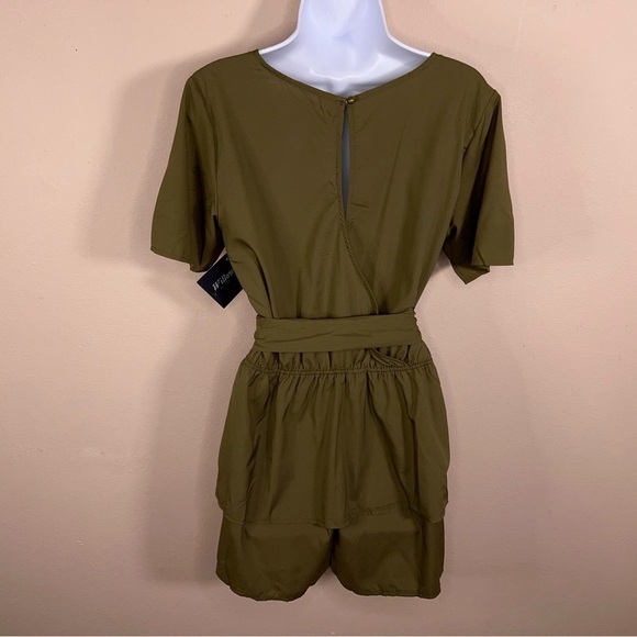 NEW MEDIUM MILITARY GREEN RUFFLE ROMPER LIGHTWEIGHT - Picture 11 of 16